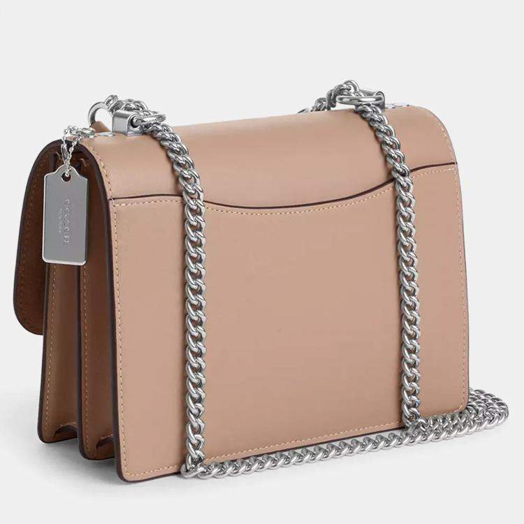 Pre Owned Coach Klare Signature Canvas and Leather Walnut/Black Crossbody Bag