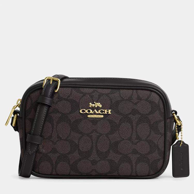 Pre Owned Coach Mini jamie Black Signature Canvas Camera Bag