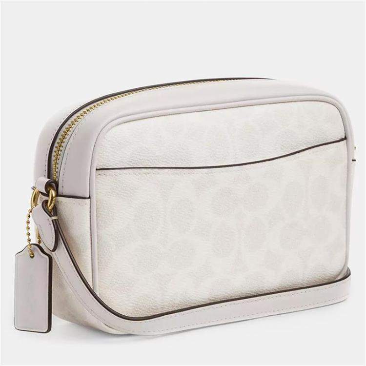 Pre Owned Coach Mini Jamie White Signature Canvas Camera Bag