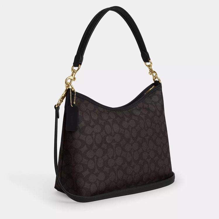 Pre Owned Coach Laurel Signature Canvas Black monogram Handbag