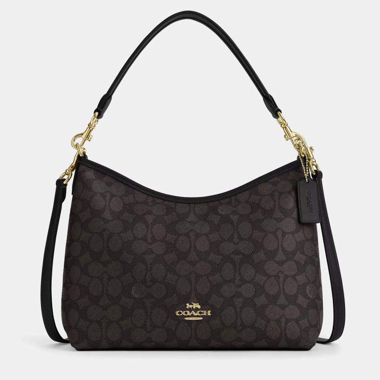 Pre Owned Coach Laurel Signature Canvas Black monogram Handbag
