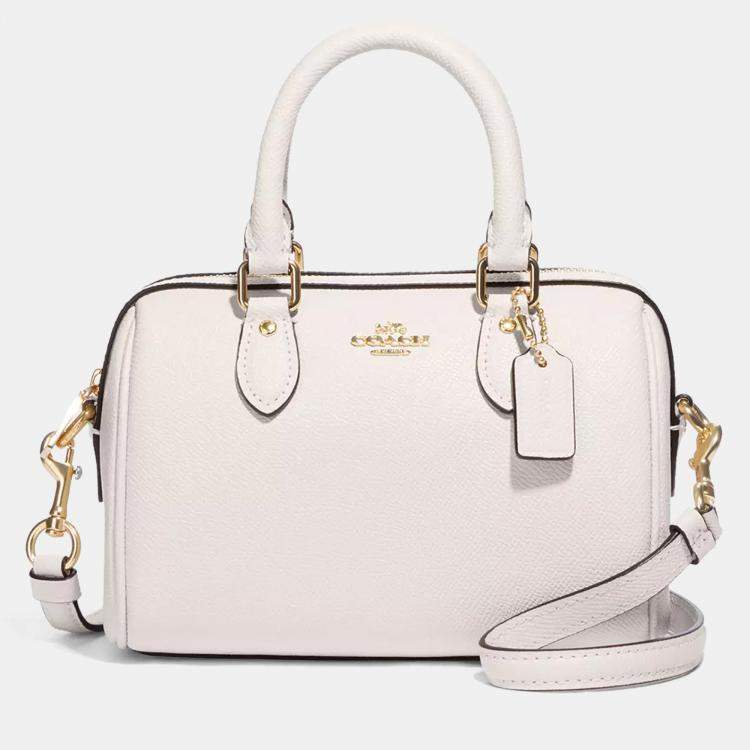 Pre Owned Coach Mini Rowan white leather Handbag