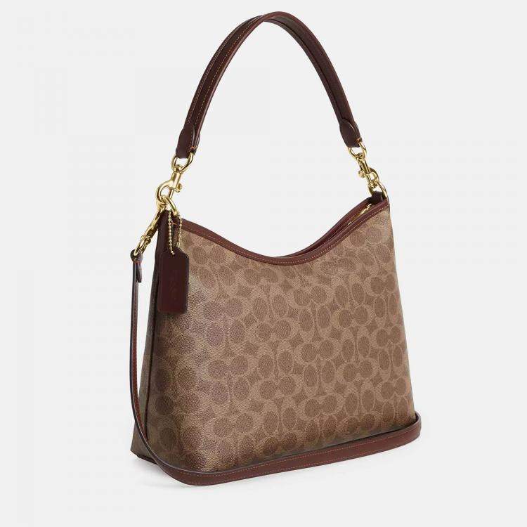 Pre Owned Coach Laurel Signature Canvas Tan/Brown Handbag