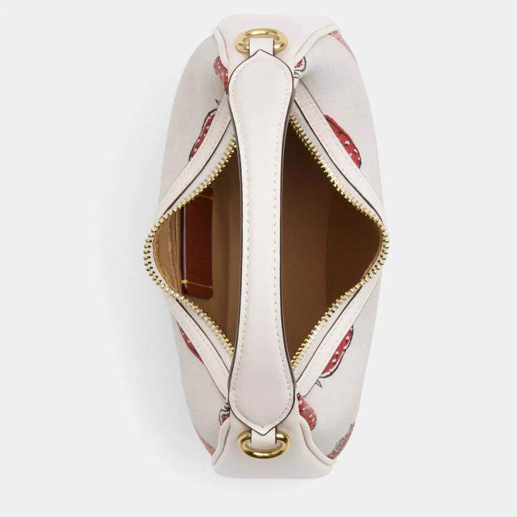 Pre Owned Coach Carmen coated canvas Strawberry Print Gold Chalk Multi Handbag