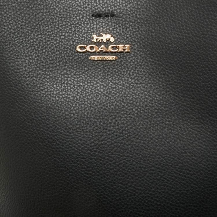 Pre Owned Coach Black Leather Town Bucket Bag