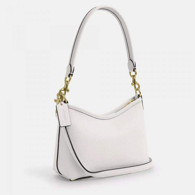 Pre Owned Coach Laurel small Chalk Leather Shoulder bag