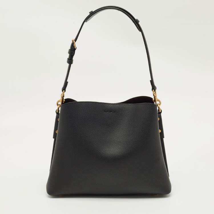 Pre Owned Coach Black Leather Willow Soft Bucket Bag