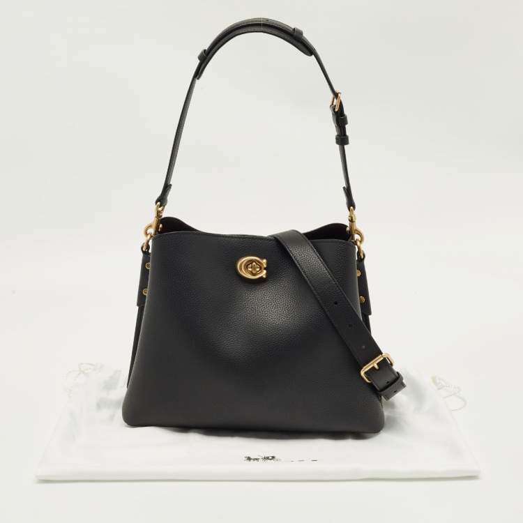 Pre Owned Coach Black Leather Willow Soft Bucket Bag