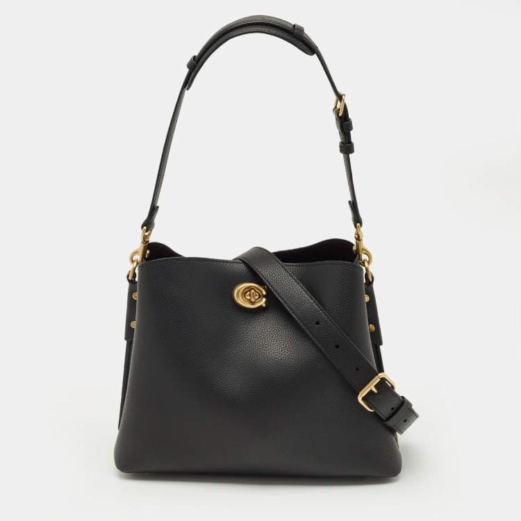 Pre Owned Coach Black Leather Willow Soft Bucket Bag