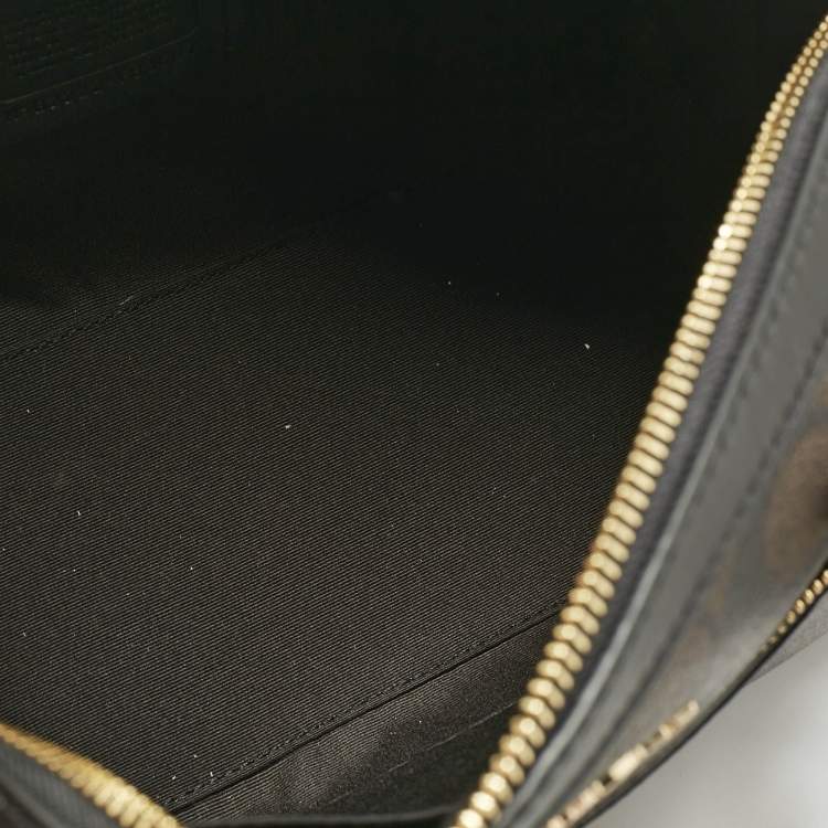 Pre Owned Coach Brown/Black Signature Coated Canvas and Leather Rowan Satchel