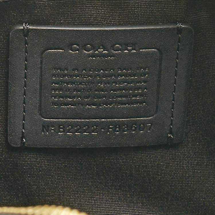 Pre Owned Coach Brown/Black Signature Coated Canvas and Leather Rowan Satchel