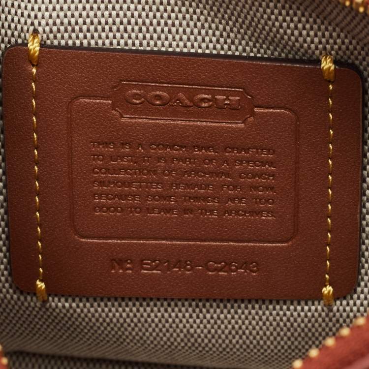 Pre Owned Coach Brick Brown Leather Swinger 20 Clutch Bag