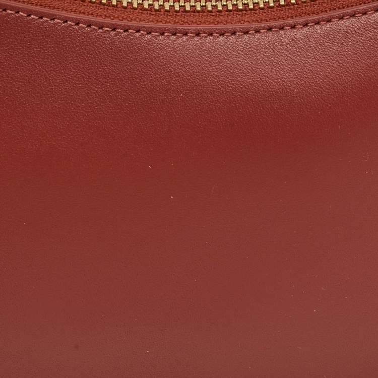 Pre Owned Coach Brick Brown Leather Swinger 20 Clutch Bag