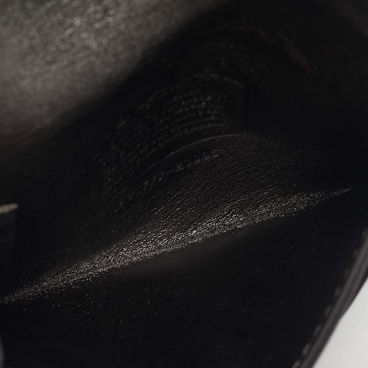 Pre Owned Coach Dark Brown Leather Flap Wristlet Card Case