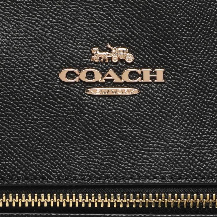 Pre Owned Coach Black Leather Gallery Tote