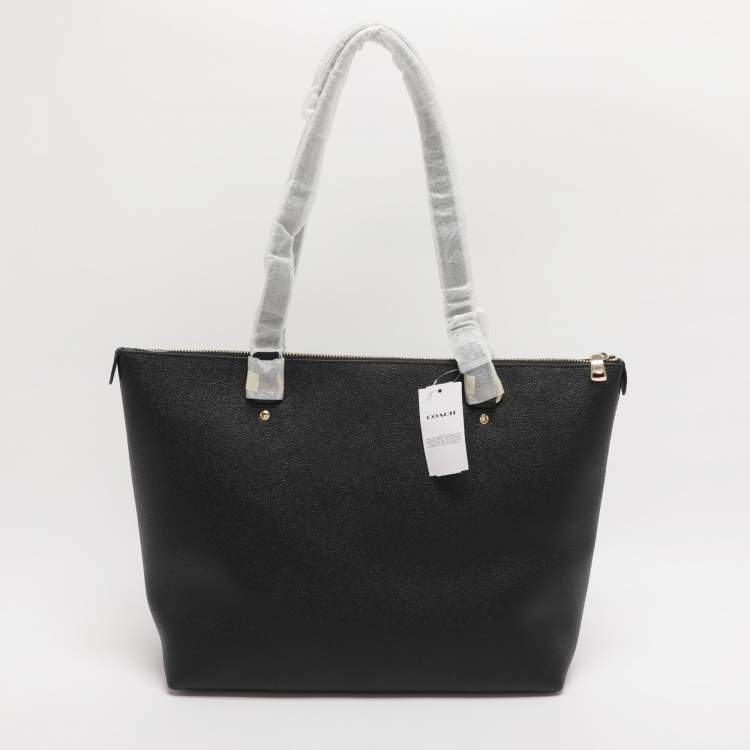 Pre Owned Coach Black Leather Gallery Tote
