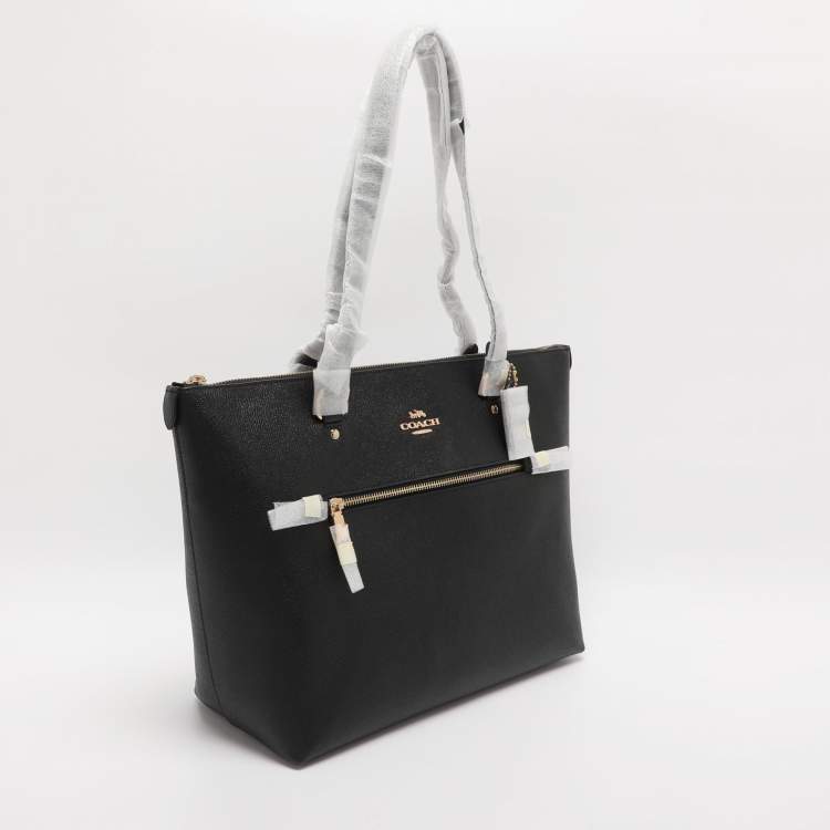 Pre Owned Coach Black Leather Gallery Tote