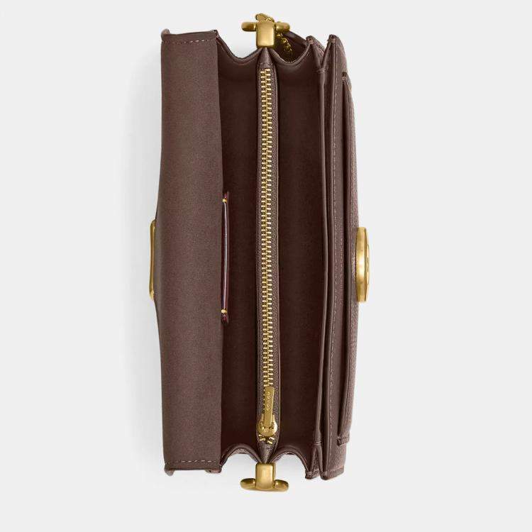 Pre Owned Coach Tabby 20 Dark Stone Leather Shoulder Bag