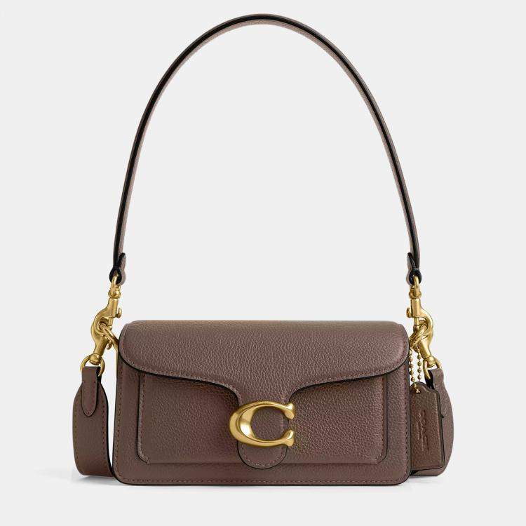 Pre Owned Coach Tabby 20 Dark Stone Leather Shoulder Bag