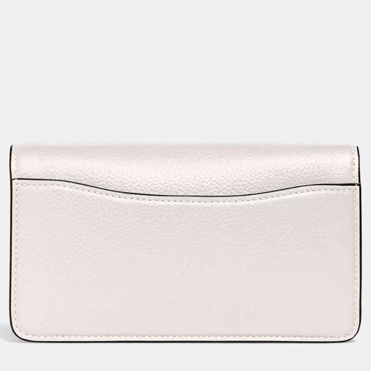 Pre Owned Coach Tabby Chalk Leather Crossbody Wristlet