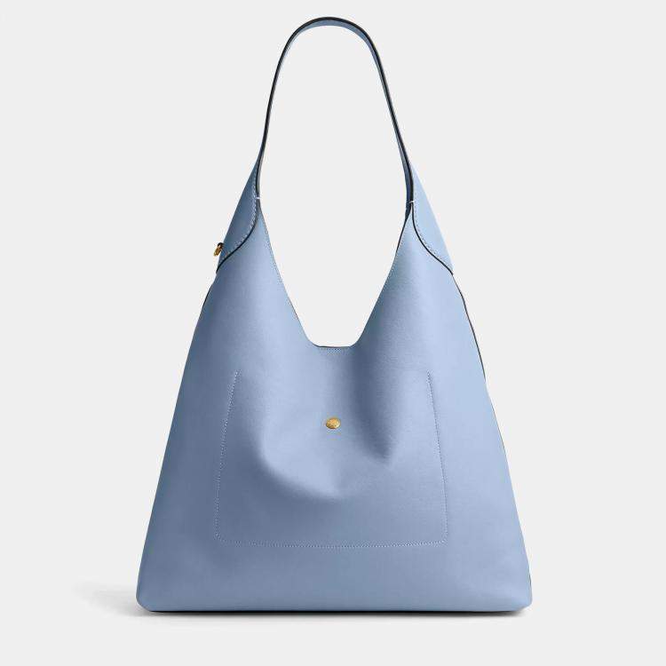 Pre Owned Coach Brooklyn 39 Bluebell Leather Shoulder Bag