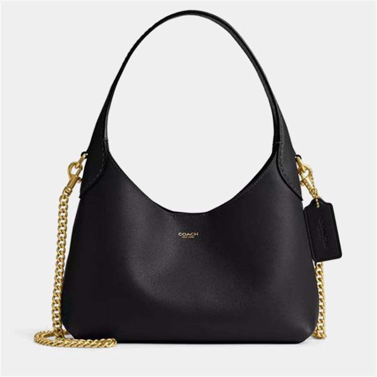 Pre Owned Coach Brooklyn 23 Black Leather Shoulder Bag