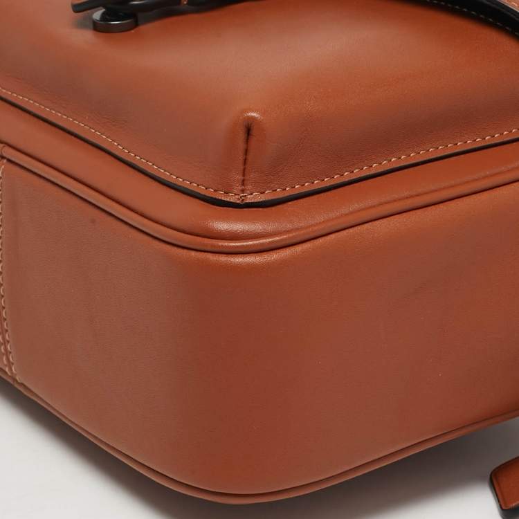 Pre Owned Coach Warner Brown Leather Crossbody Bag