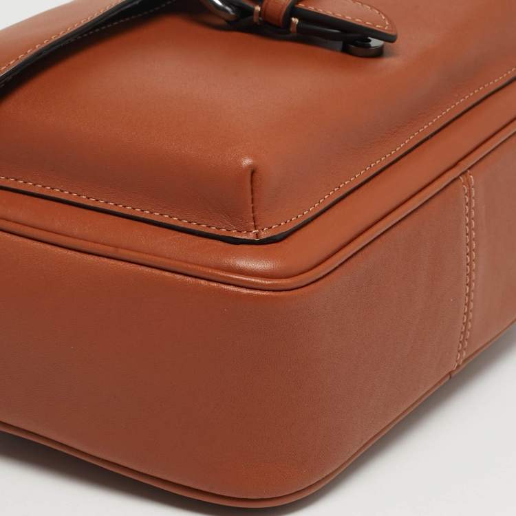 Pre Owned Coach Warner Brown Leather Crossbody Bag