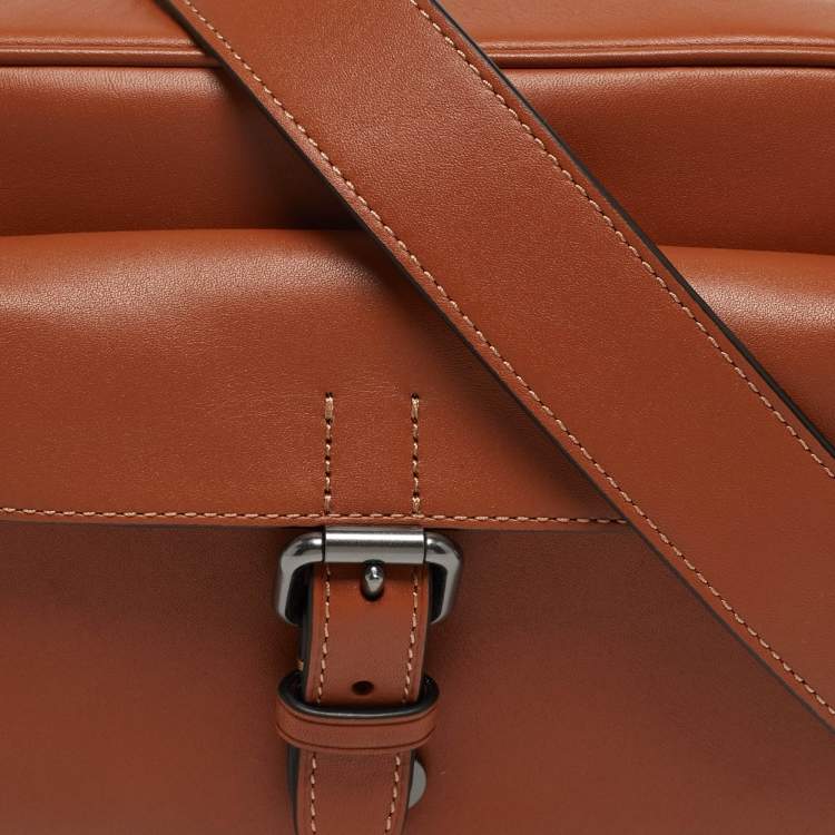 Pre Owned Coach Warner Brown Leather Crossbody Bag