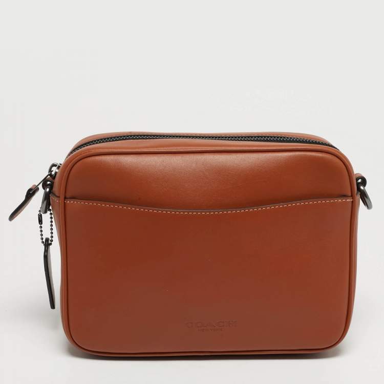 Pre Owned Coach Warner Brown Leather Crossbody Bag