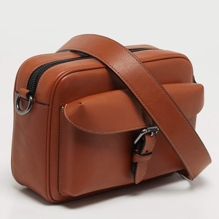 Pre Owned Coach Warner Brown Leather Crossbody Bag