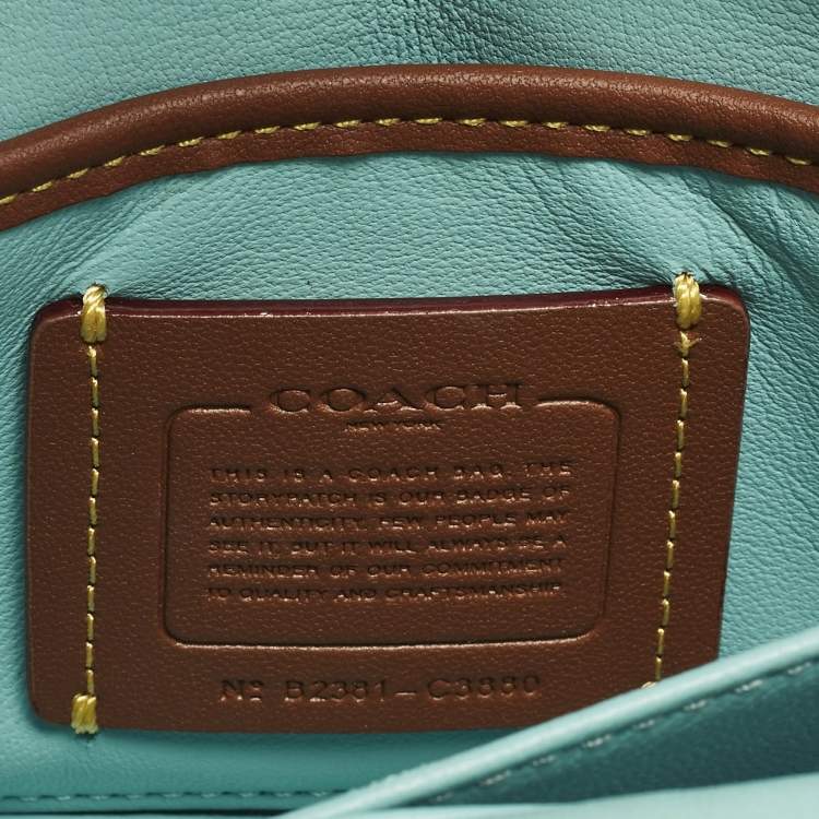 Pre Owned Coach Tabby Pillow 18 Light Blue Leather Shoulder Bag