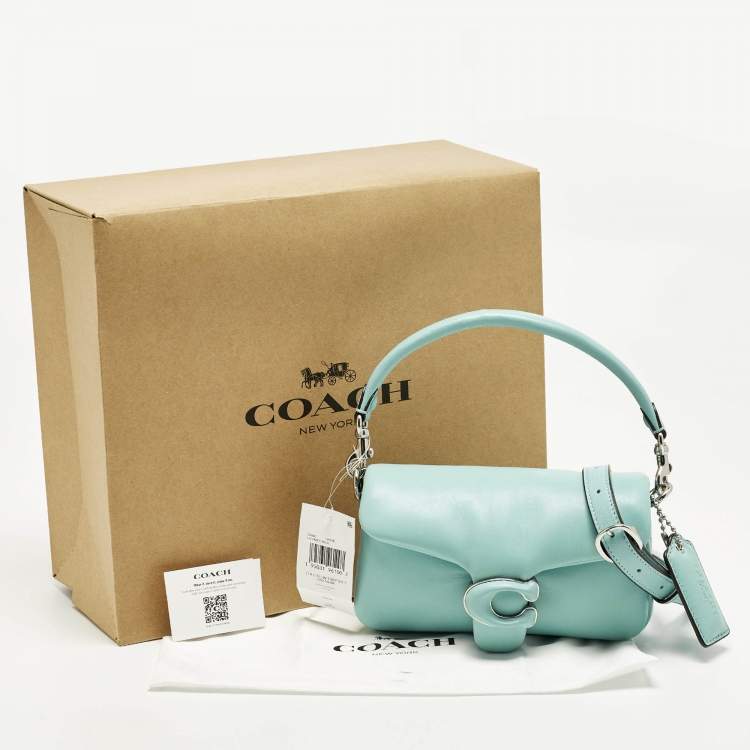 Pre Owned Coach Tabby Pillow 18 Light Blue Leather Shoulder Bag