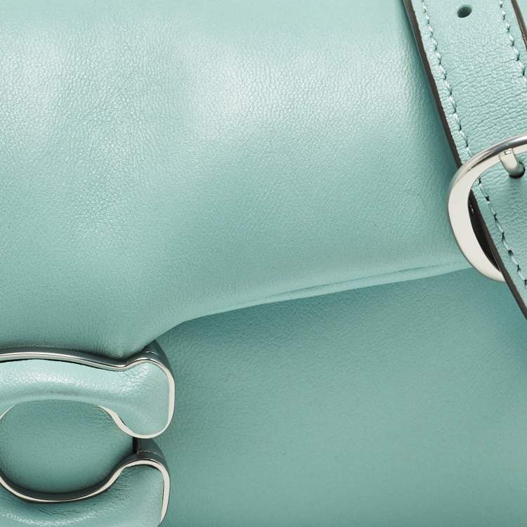 Pre Owned Coach Tabby Pillow 18 Light Blue Leather Shoulder Bag