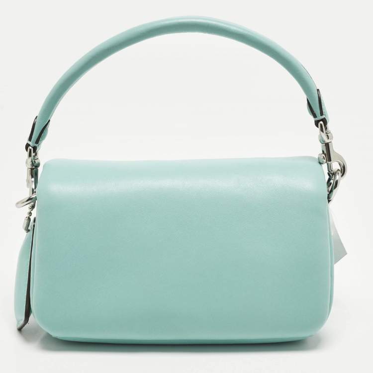 Pre Owned Coach Tabby Pillow 18 Light Blue Leather Shoulder Bag