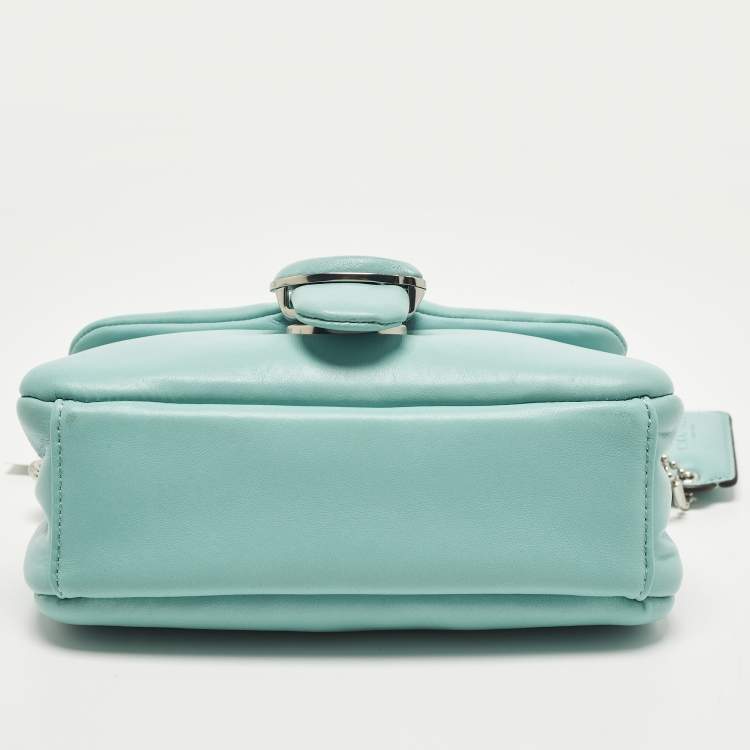 Pre Owned Coach Tabby Pillow 18 Light Blue Leather Shoulder Bag