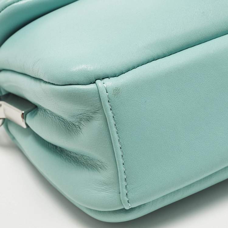 Pre Owned Coach Tabby Pillow 18 Light Blue Leather Shoulder Bag