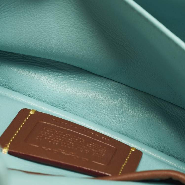 Pre Owned Coach Tabby Pillow 18 Light Blue Leather Shoulder Bag