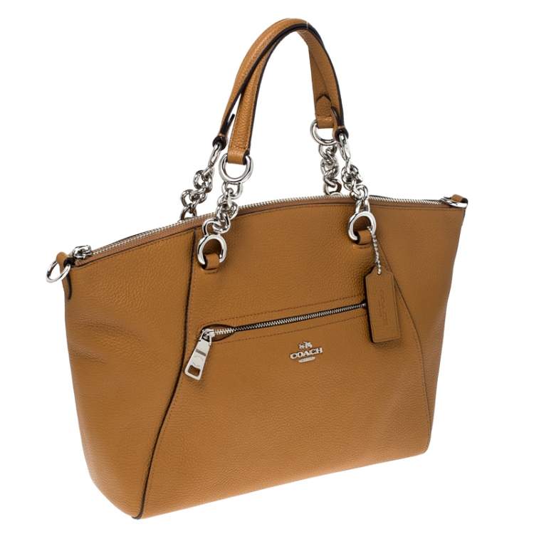 Pre Owned  Coach Mustard Leather Kelsey Small Satchel