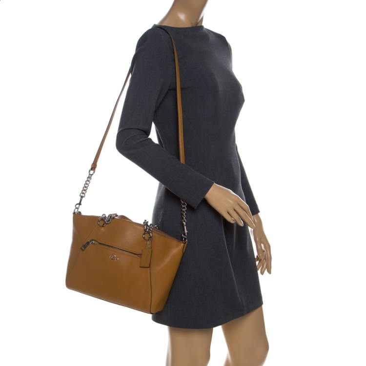 Pre Owned  Coach Mustard Leather Kelsey Small Satchel