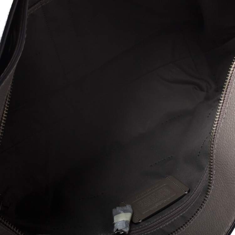 Pre Owned Coach Grey Leather Turnlock Tote