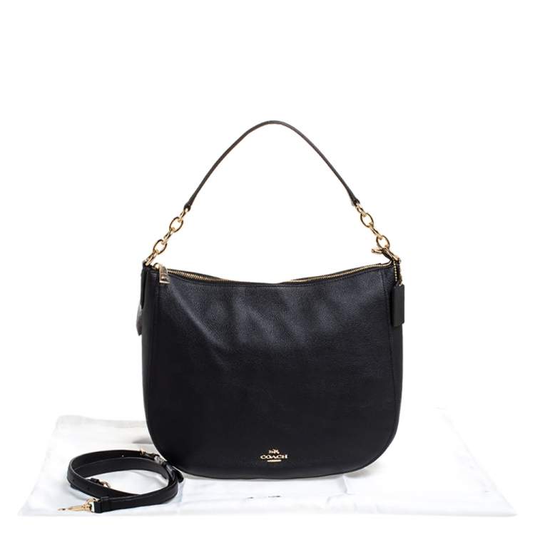 Pre Owned Coach Black Leather  Chelsea 32 Hobo