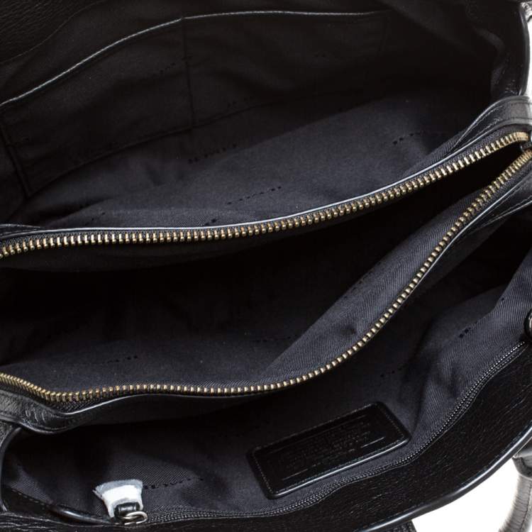 Pre Owned Coach Black Leather Studded Mercer 30 Satchel