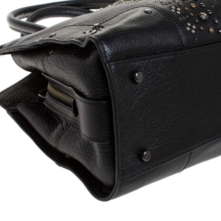 Pre Owned Coach Black Leather Studded Mercer 30 Satchel