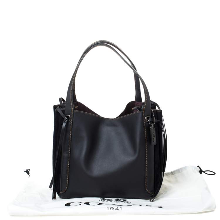 Pre Owned Coach Black Suede and Leather Harmony Shoulder Bag