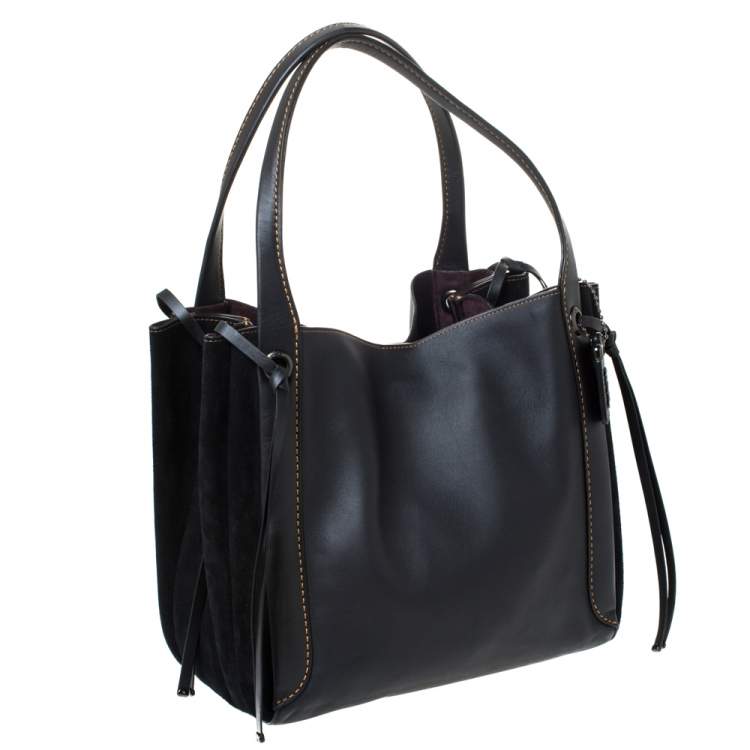 Pre Owned Coach Black Suede and Leather Harmony Shoulder Bag