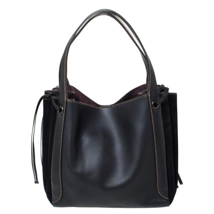 Pre Owned Coach Black Suede and Leather Harmony Shoulder Bag