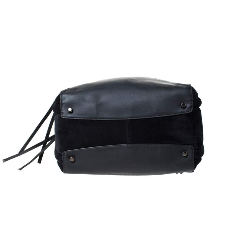 Pre Owned Coach Black Suede and Leather Harmony Shoulder Bag