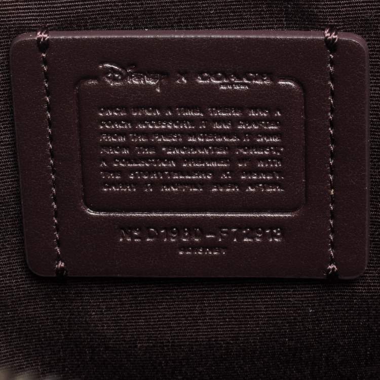 Pre Owned Coach Pink Coated Canvas Large Happy Disney Snow Clutch