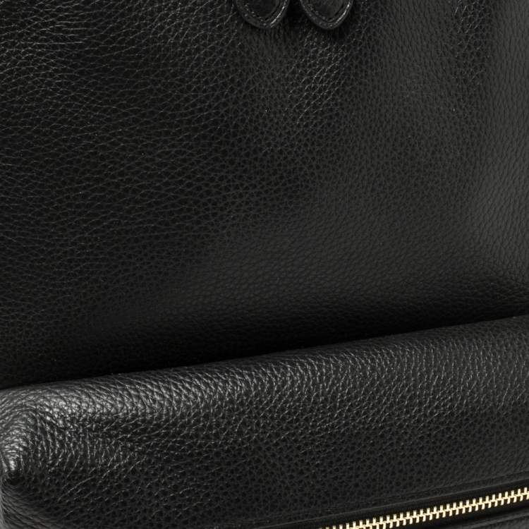 Pre Owned Coach Black Pebbled Leather Charlie Backpack